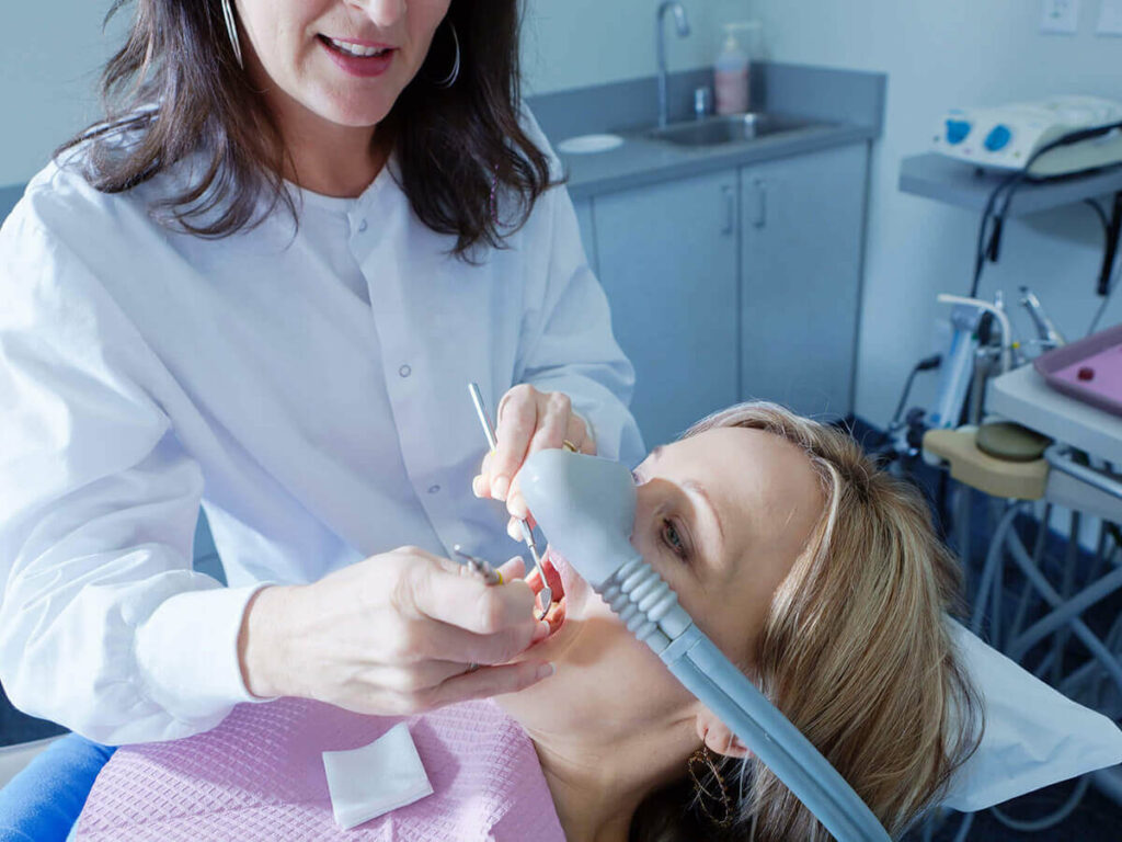woman receiving dental sedation