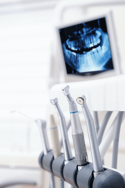 dental tools with an x ray